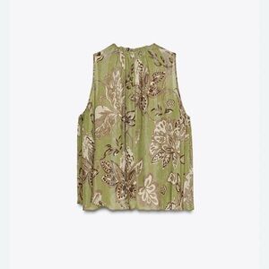 Zara Green Floral Blouse